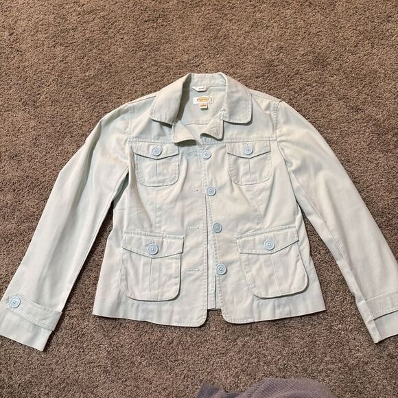 Vintage Talbots Blazer Womens Size 4 Cotton Blue Stretch Jacket 3 Button‎ Career - Picture 1 of 9